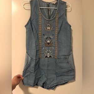 Conditions Apply Denim Shorts Onesie 
Size S